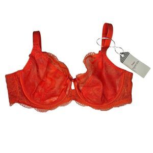 New Freya Red lace unlined underwire bra  32F 32DDD